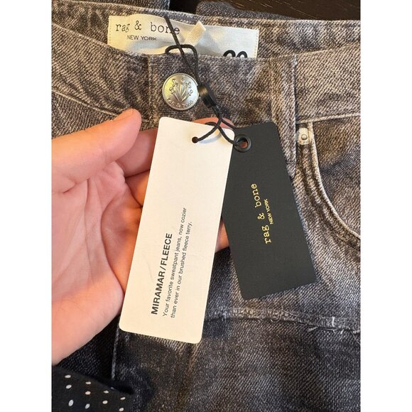 NEW Rag & Bone Charlize Miramar Fleece Terry High-Rise Wide-Leg Sweatpant Jeans - Picture 9 of 14